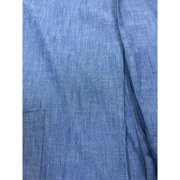 Eileen Fisher Blue Open Front Long Cardigan Jacket S/P Cotton Tencel Lagenlook - Picture 13 of 13